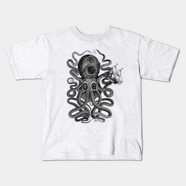 Monster Octopus Kids T-Shirt by CreatingChaos